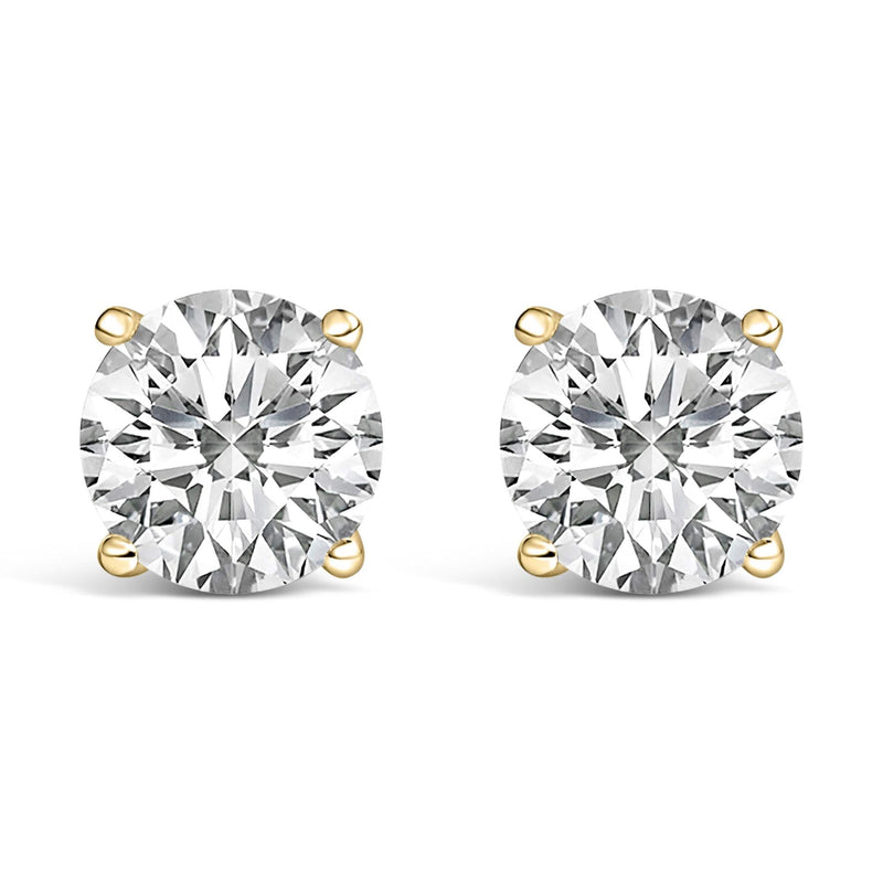 14K Gold Round Lab Grown Diamond Solitaire Stud Earrings with Screw Backs 14K Gold Round Lab Grown Diamond Solitaire Stud Earrings with Screw Backs-0