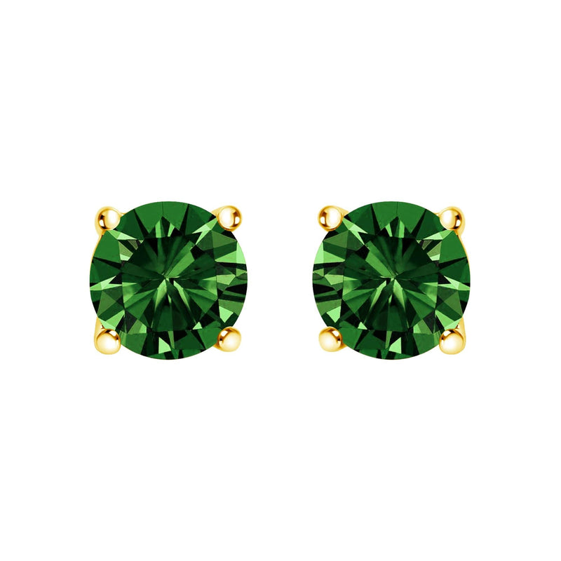 14K Gold 1/2 Cttw Lab Grown Green Diamond Classic Solitaire Stud Earrings with Pushback 14K Gold 1/2 Cttw Lab Grown Green Diamond Classic Solitaire Stud Earrings with Pushback-0