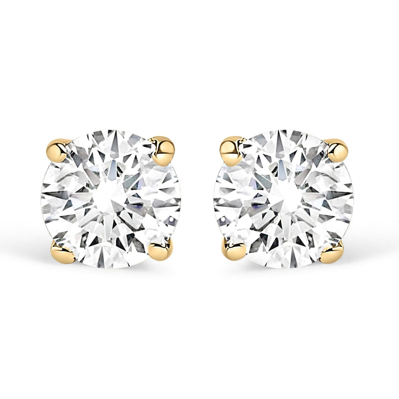 14K Gold 1.0 Cttw Lab Grown Diamond Solitaire Stud Earrings 14K Gold 1.0 Cttw Lab Grown Diamond Solitaire Stud Earrings-1