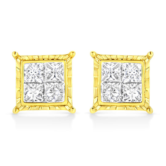 14K White Gold 1.0 Cttw 4-Prong Set Brilliant Round-Cut Solitaire Lab Grown Diamond Push Back Stud Earrings (E-F Color, VVS2-VS1 Clarity)-0
