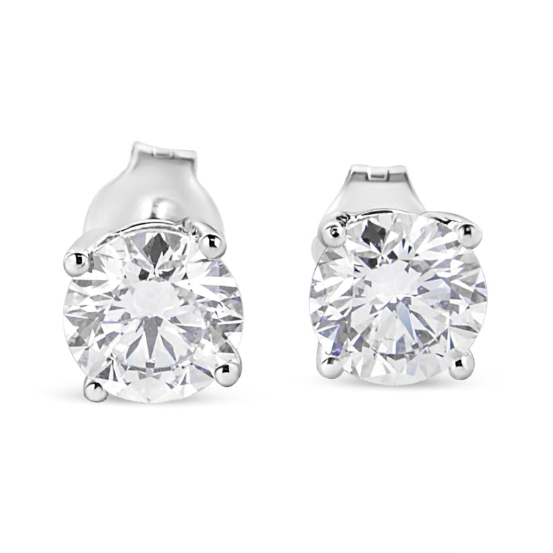 14K White Gold 1 3/4 Cttw Lab Grown Round Brilliant Diamond Solitaire Stud Earring (F-G Color, VS2-SI1 Clarity) 14K White Gold 1 3/4 Cttw Lab Grown Round Brilliant Diamond Solitaire Stud Earring (F-G Color, VS2-SI1 Clarity)-0