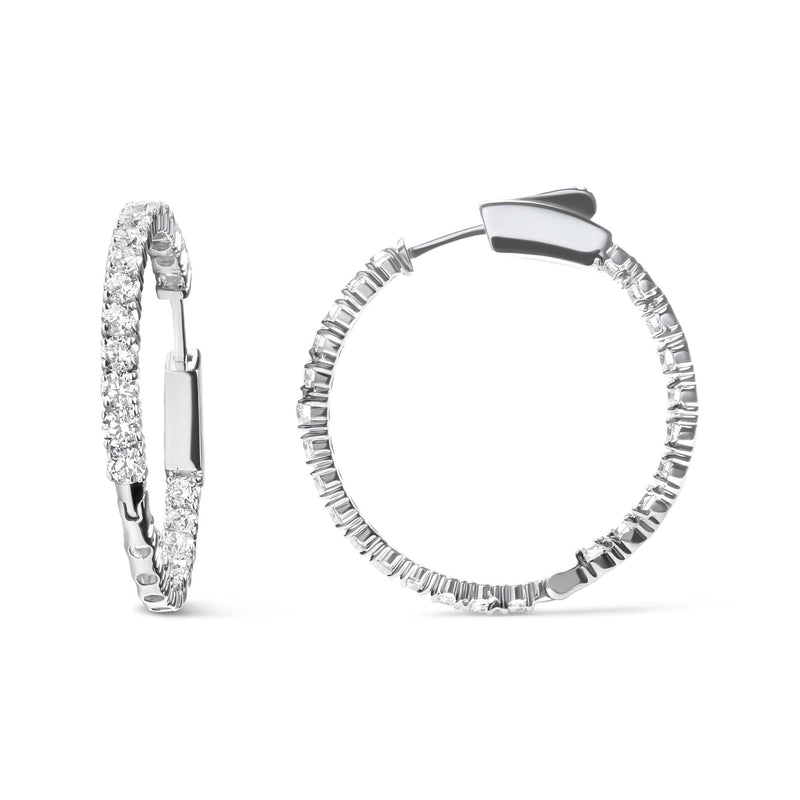 14K White Gold 1.0 Carat Inside Out Lab-grown diamond Fashion Hoop Earrings (F-G Color, VS1-VS2 Clarity) 14K White Gold 1.0 Carat Inside Out Lab-grown diamond Fashion Hoop Earrings (F-G Color, VS1-VS2 Clarity)-0