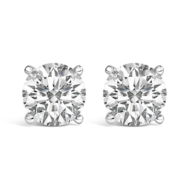 14K White Gold 2 1/2 Cttw Lab Grown Diamond Solitaire Stud Earrings 14K White Gold 2 1/2 Cttw Lab Grown Diamond Solitaire Stud Earrings-0
