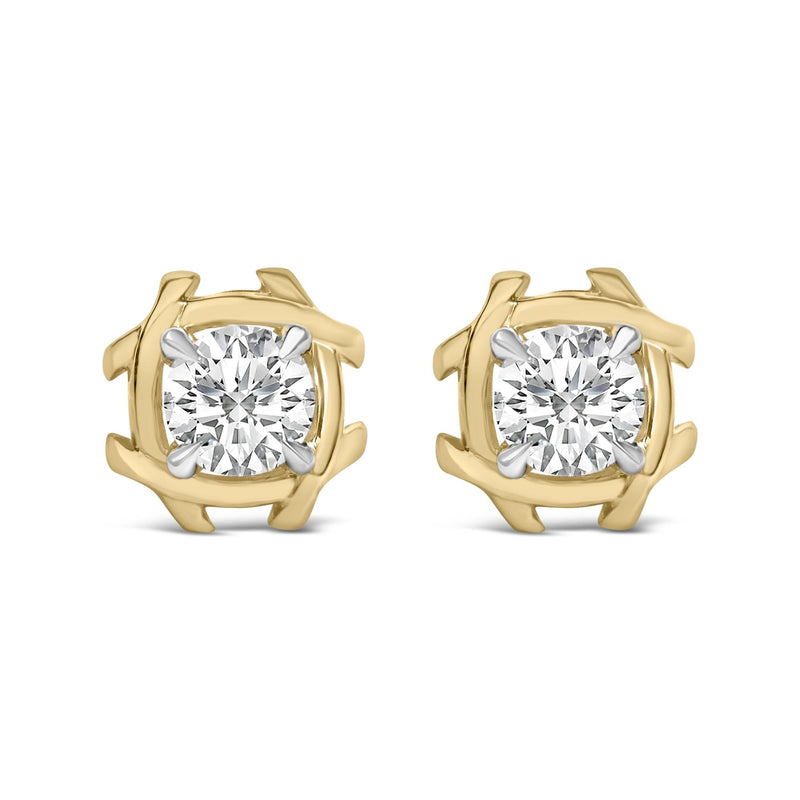10K Yellow Gold Plated .925 Sterling Silver 1.0 Cttw Lab Grown Diamond Woven Stud Earrings