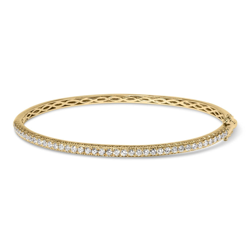 14K Gold 1.00 Cttw Half Eternity Diamond Bangle Bracelet (G-H Color, SI2-I1 Clarity) - 7 14K gold diamond half-eternity bangle bracelet with round diamond stones