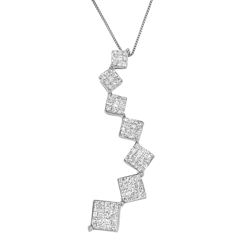 10K White Gold 1 cttw Diamond Snake Curved Pendant Necklace (H-I, I1-I2) 10K white gold snake curved pendant necklace with 1 ct round diamond stones
