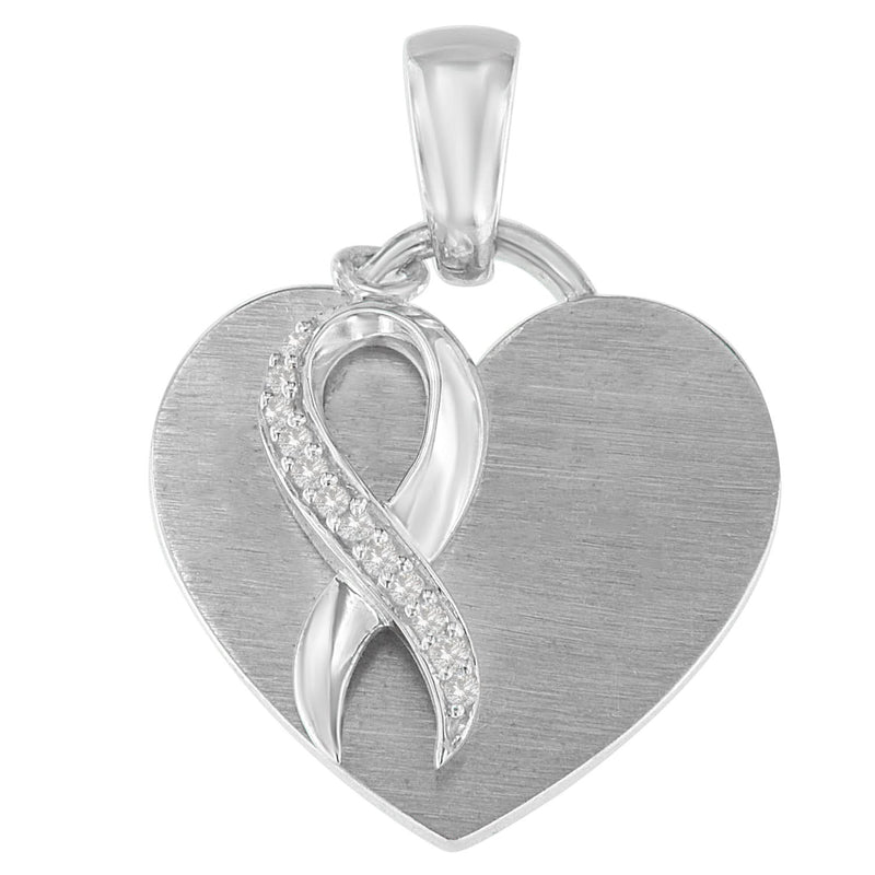 .925 Sterling Silver 1/10 cttw Diamond Heart Pendant Necklace (H-I, I1-I2) 925 sterling silver necklace with heart diamond stones in cluster pendant