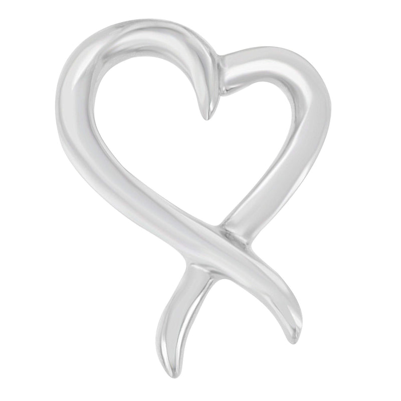 .925 Sterling Silver Open Heart-Shaped Awareness Ribbon Pendant Necklace 925 sterling silver open heart awareness ribbon pendant necklace