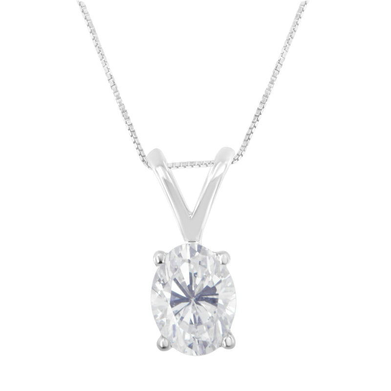 IGI Certified 10K White Gold 3/8 cttw Prong Set Diamond Oval Pendant Necklace (I-J Color, I1 Clarity) - Size 18 IGI Certified 10K White Gold 3/8 cttw Prong Set Diamond Oval Pendant Necklace (I-J Color, I1 Clarity) - Size 18