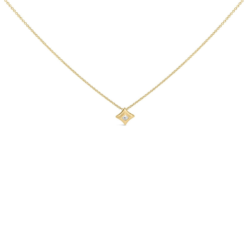 10K Gold 1/5 Cttw Bezel Set Princess Diamond Kite Shaped Solitaire Pendent Necklace 10K Gold 1/5 Cttw Bezel Set Princess Diamond Kite Shaped Solitaire Pendent Necklace-1