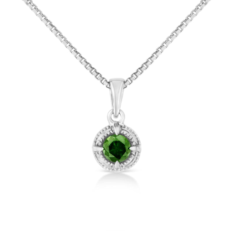.925 Sterling Silver Treated Color Diamond Solitaire 18 .925 Sterling Silver Treated Color Diamond Solitaire 18