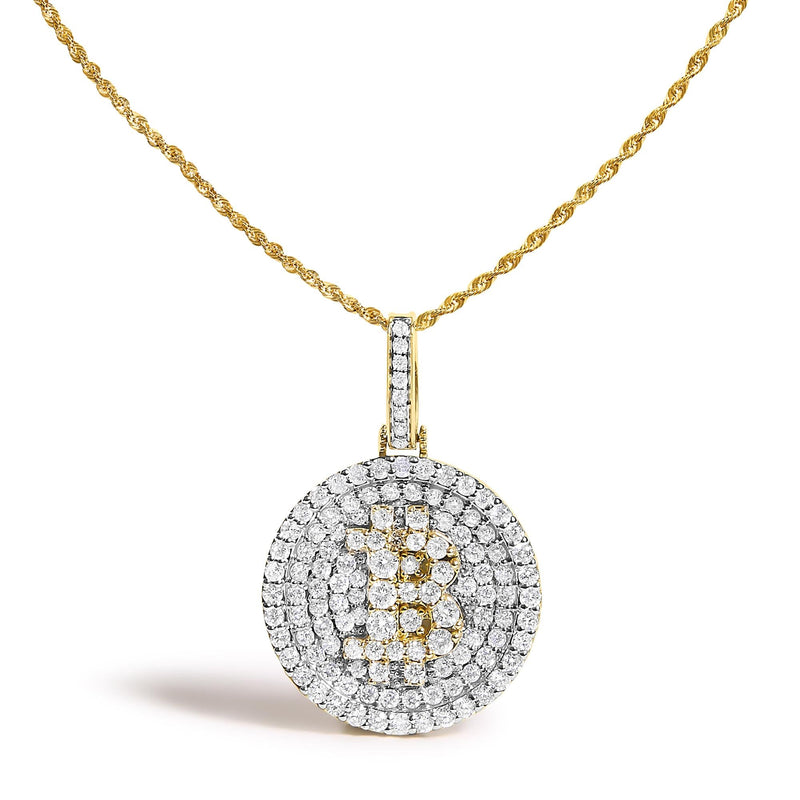 10K Yellow Gold 2-1/3 Cttw Diamond Bitcoin Letter B Pendant Necklace 10K Yellow Gold 2-1/3 Cttw Diamond Bitcoin Letter B Pendant Necklace-0