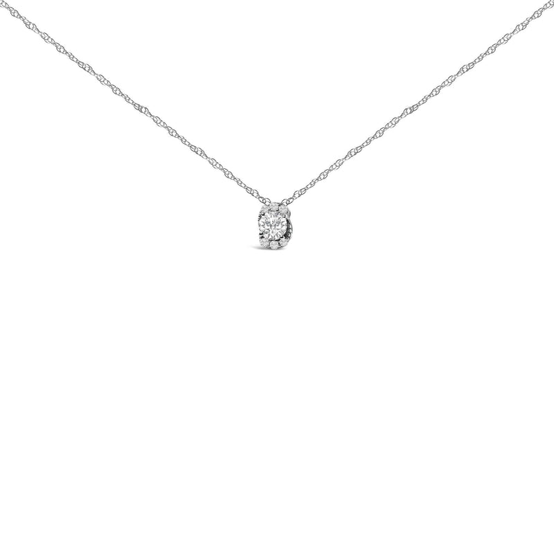 Sterling Silver 1/2 Cttw Lab Grown Diamond Oval Halo Pendant Necklace Sterling Silver 1/2 Cttw Lab Grown Diamond Oval Halo Pendant Necklace-0