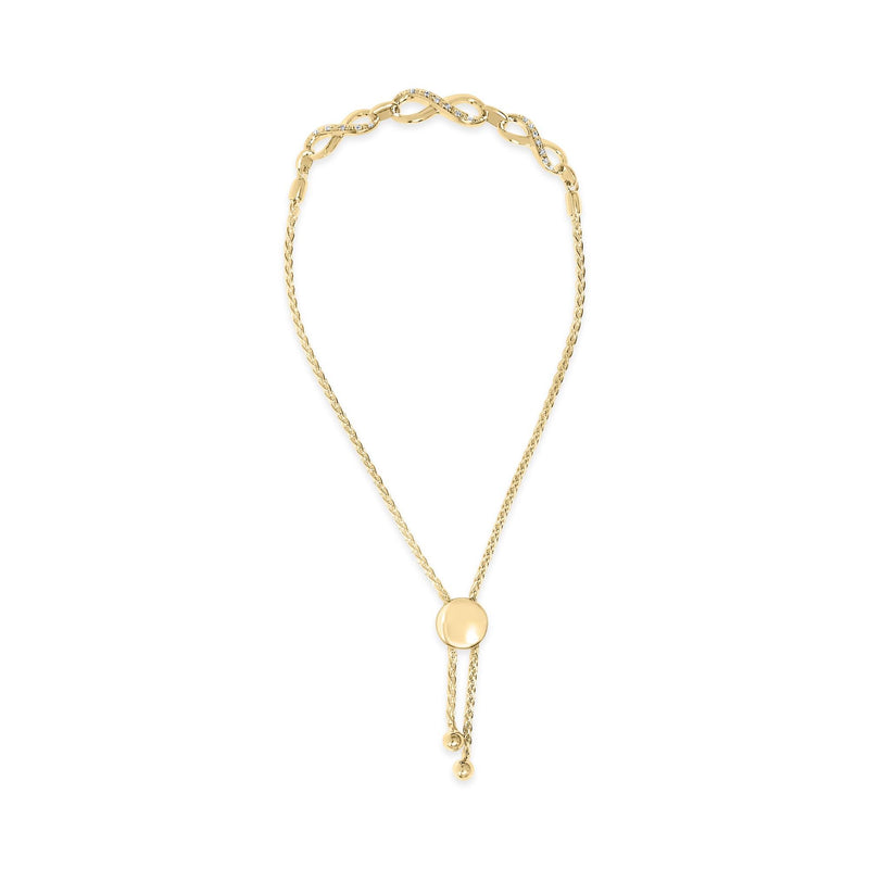Gold Vermeil Diamond Accent Infinity Sign Lariat Bolo Bracelet Gold Vermeil Diamond Accent Infinity Sign Lariat Bolo Bracelet-0