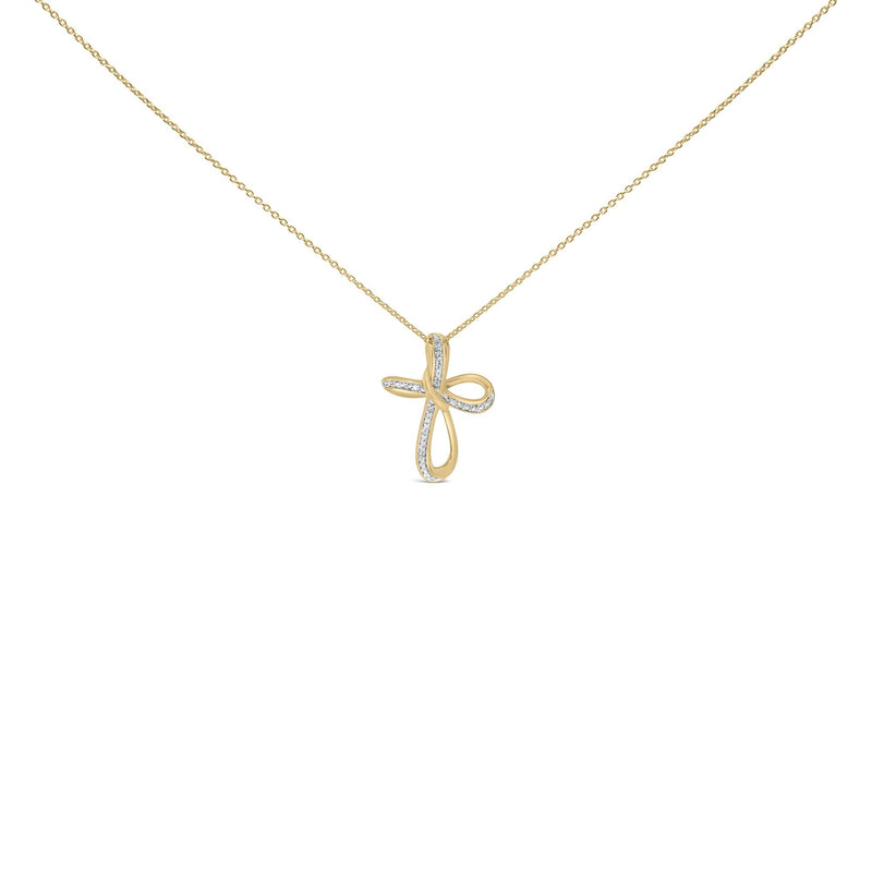 Gold Vermeil Diamond Accent Infinity Cross Pendant Necklace Gold Vermeil Diamond Accent Infinity Cross Pendant Necklace-0
