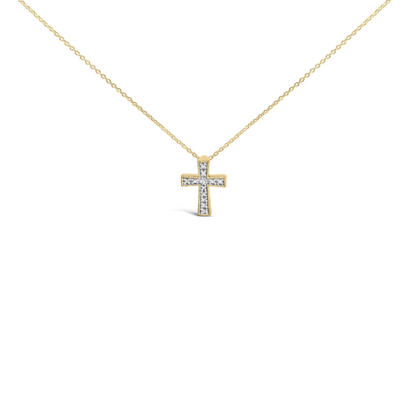 Gold Vermeil Diamond Accent Cross Pendant Necklace Gold Vermeil Diamond Accent Cross Pendant Necklace-0