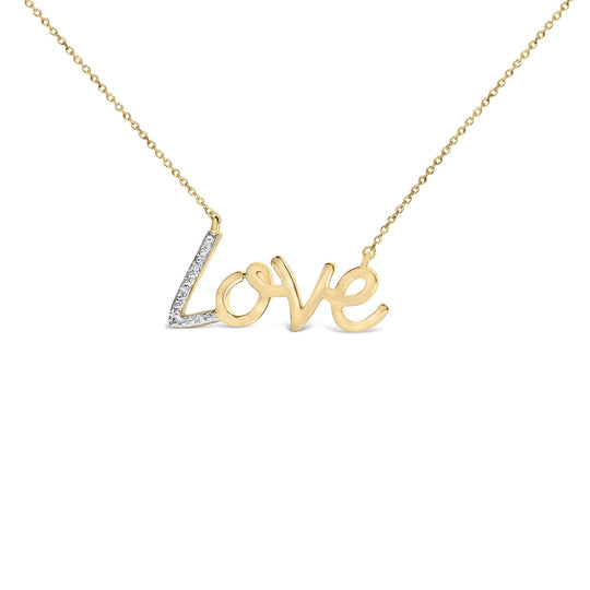 Gold Vermeil Diamond Accent Love Pendant Necklace