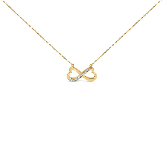 Gold Vermeil Diamond Accent Infinity Heart Pendant Necklace-0