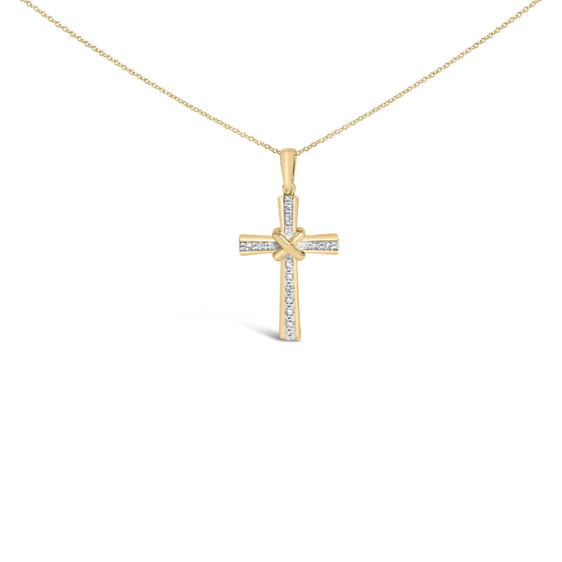 Gold Vermeil Diamond Accent Cross Pendant Necklace Gold Vermeil Diamond Accent Cross Pendant Necklace-0