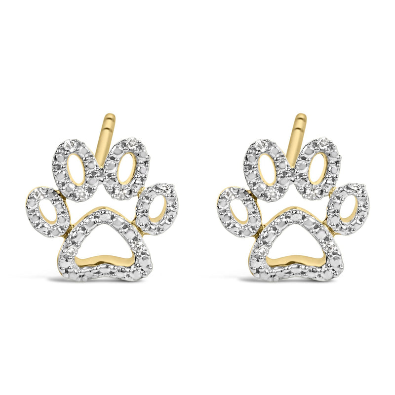 Gold Vermeil Diamond Accent Pet Paw Earring Gold Vermeil Diamond Accent Pet Paw Earring-0