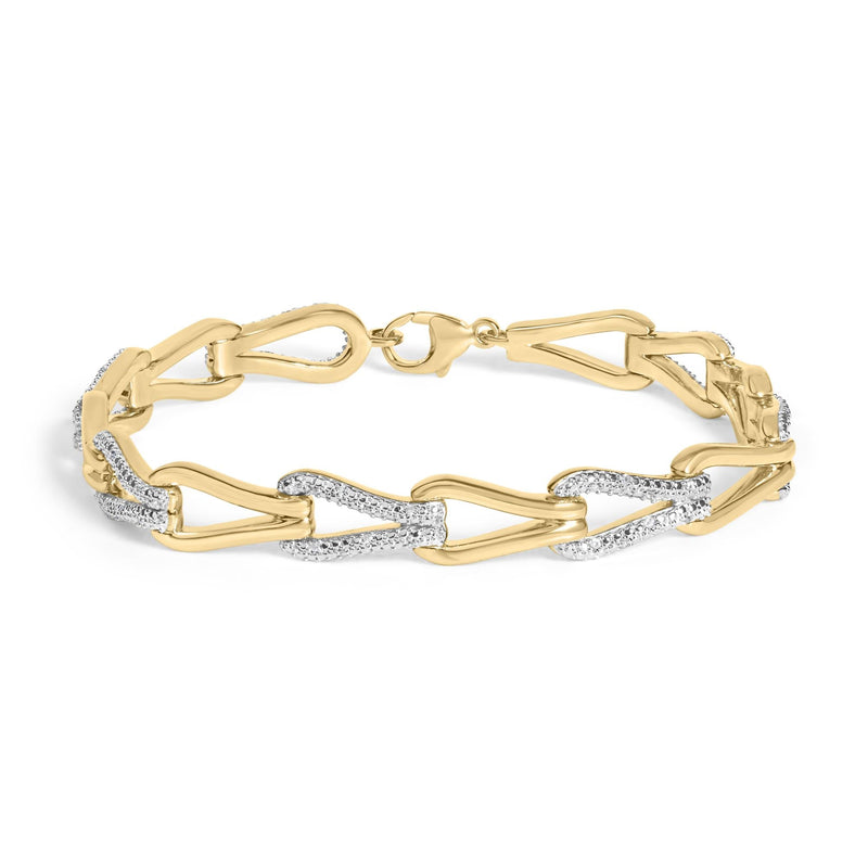 Gold Vermeil 1/7 Cttw Diamond Bold Knot Link Bracelet Gold Vermeil 1/7 Cttw Diamond Bold Knot Link Bracelet-0