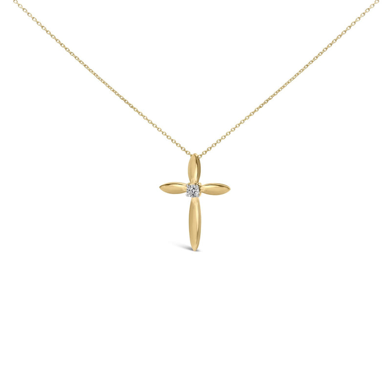 Gold Vermeil Diamond Accent Cross Pendant Necklace Gold Vermeil Diamond Accent Cross Pendant Necklace-0