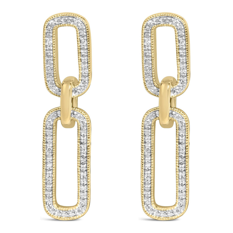 Gold Vermeil 1/10 Cttw Diamond Cttw Bold Paperclip Earring Gold Vermeil 1/10 Cttw Diamond Cttw Bold Paperclip Earring-0