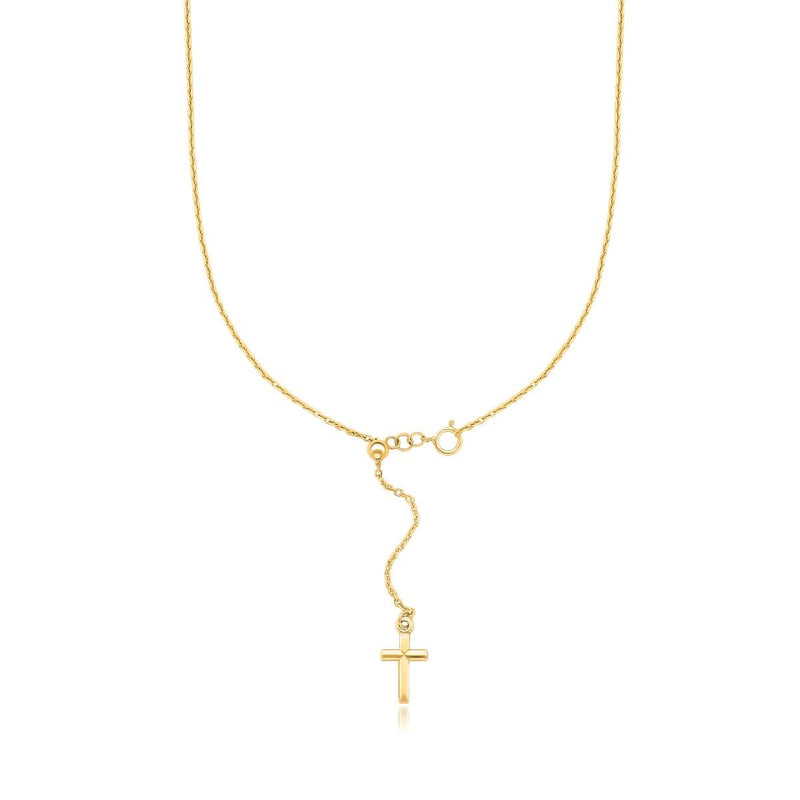 14K Yellow Gold Adjustable Cross Necklace 14K yellow gold adjustable cross pendant necklace