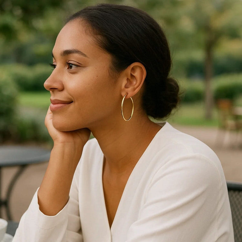 14k Yellow Gold Polished Hoop Earrings (1.5x40mm) Product Image