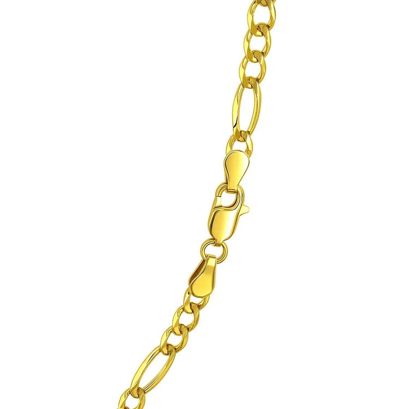 14k Yellow Gold Solid Figaro Chain (3.80 mm) Product Image