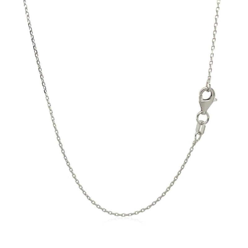 14k White Diamond Cut Cable Link Chain (0.87 mm) Product Image