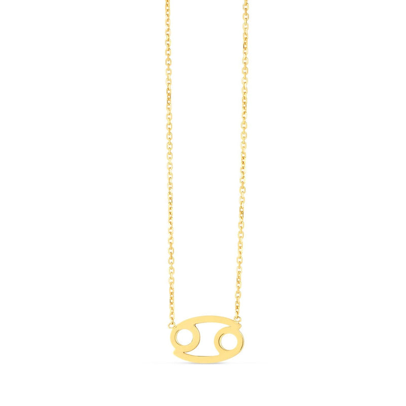 14K Yellow Gold Cancer Necklace 14K yellow gold Cancer zodiac pendant necklace