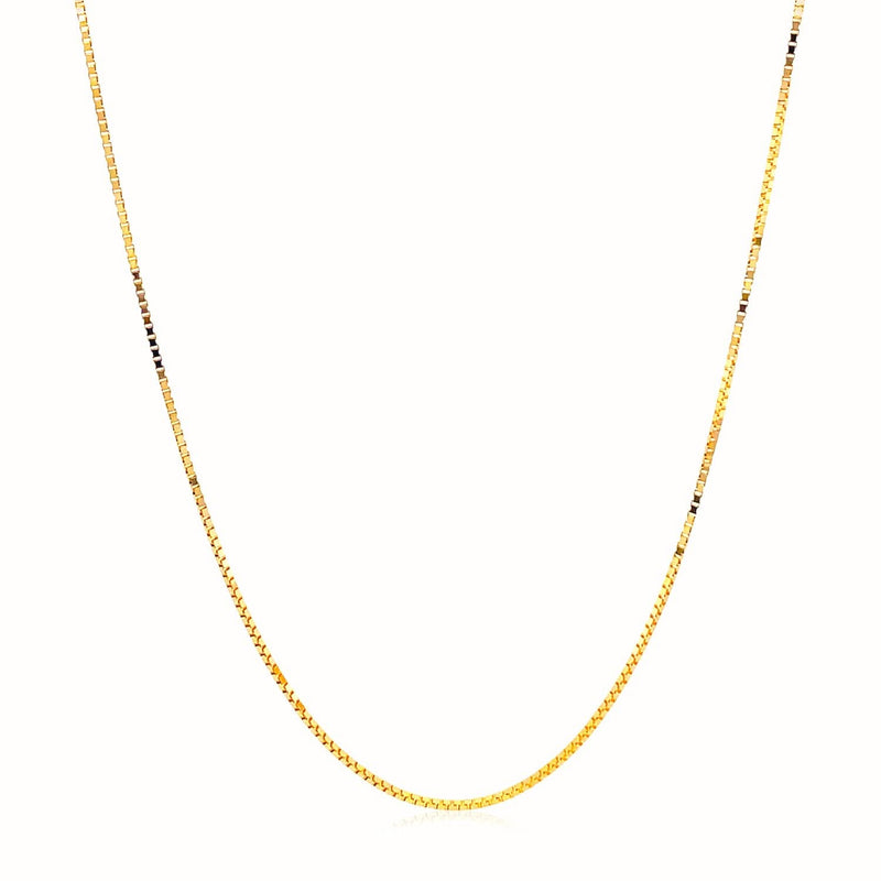14k Yellow Gold Adjustable Box Chain (0.70 mm) 14K yellow gold box chain with fine 0.70 mm square interlocking links