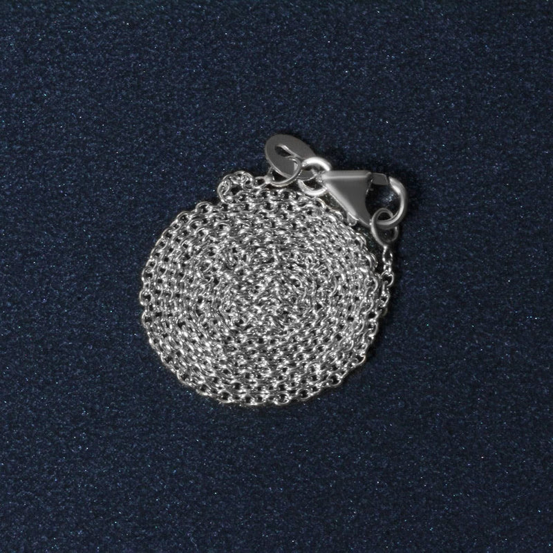 14k White Gold Oval Cable Link Chain (1.20 mm) 14K white gold oval cable link chain, 1.20 mm width, rhodium finish