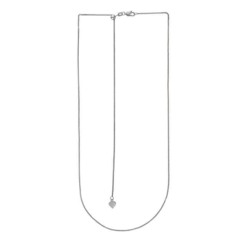 14k White Gold Adjustable Wheat Chain (1.00 mm) Product Image