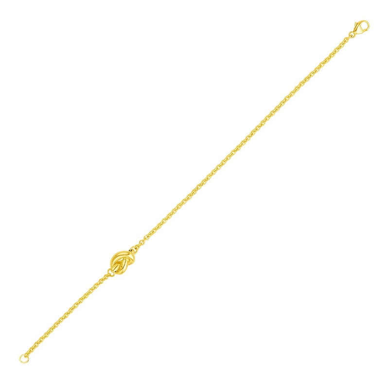 14k Yellow Gold Chain Bracelet with Polished Knot 14K yellow gold chain bracelet with polished center knot
