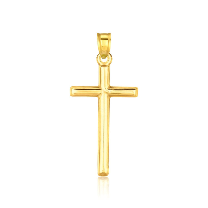 14k Yellow Gold High Polish Cross Pendant 14K yellow gold high polish cross pendant with clean square-cut arms