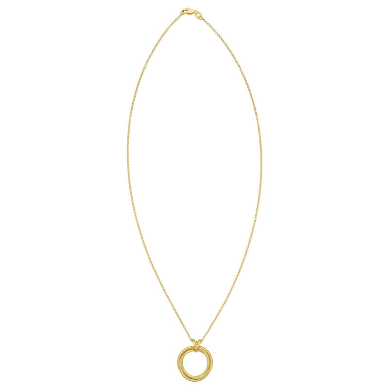 14K Yellow Gold Interlocking Medium Trinity Necklace 14K yellow gold interlocking trinity necklace with three linked rings