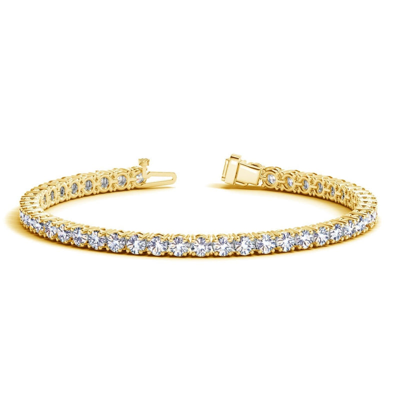 Lab Grown Round Diamond Tennis Bracelet in 14k Yellow Gold(10 cctw F/G VS2/SI1) 14K yellow gold tennis bracelet with round lab grown diamond stones