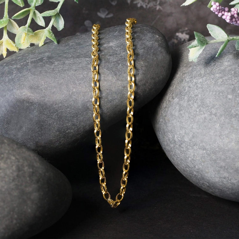 14k Yellow Gold Oval Rolo Chain (3.20 mm) 14K yellow gold oval rolo chain with 3.20 mm interlocking links