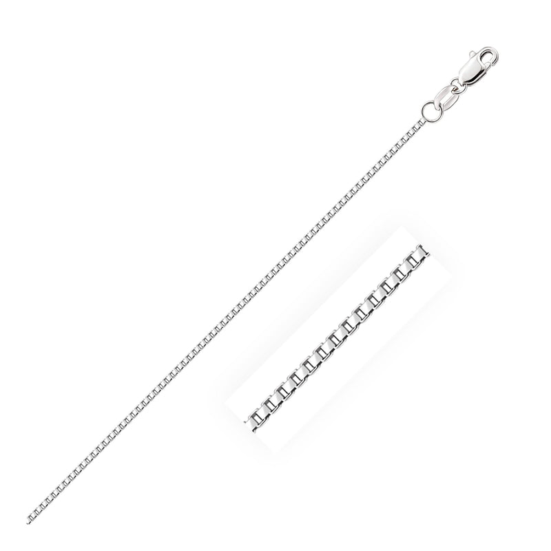 10k White Gold Octagonal Box Chain (1.20 mm) 10K white gold octagonal box chain in a slim 1.20 mm gauge