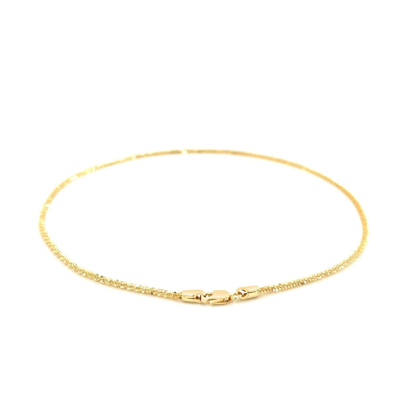 14k Yellow Gold Sparkle Anklet 1.5mm 14K yellow gold sparkle anklet 1.5mm with faceted diamond-cut links