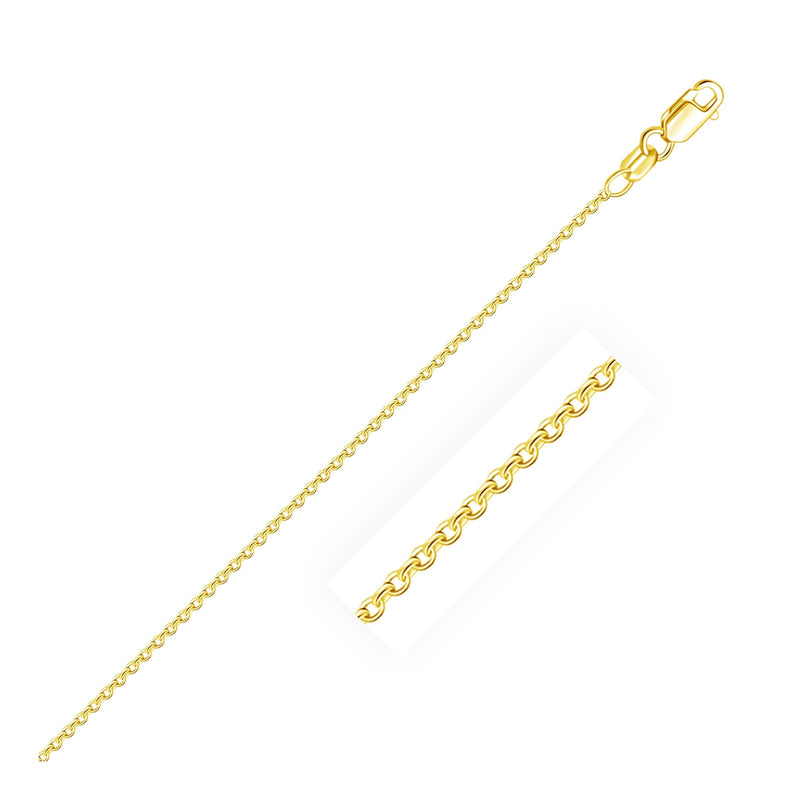 14k Yellow Gold Round Cable Link Chain (1.50 mm) 14K yellow gold round cable link chain 1.50 mm fine gauge