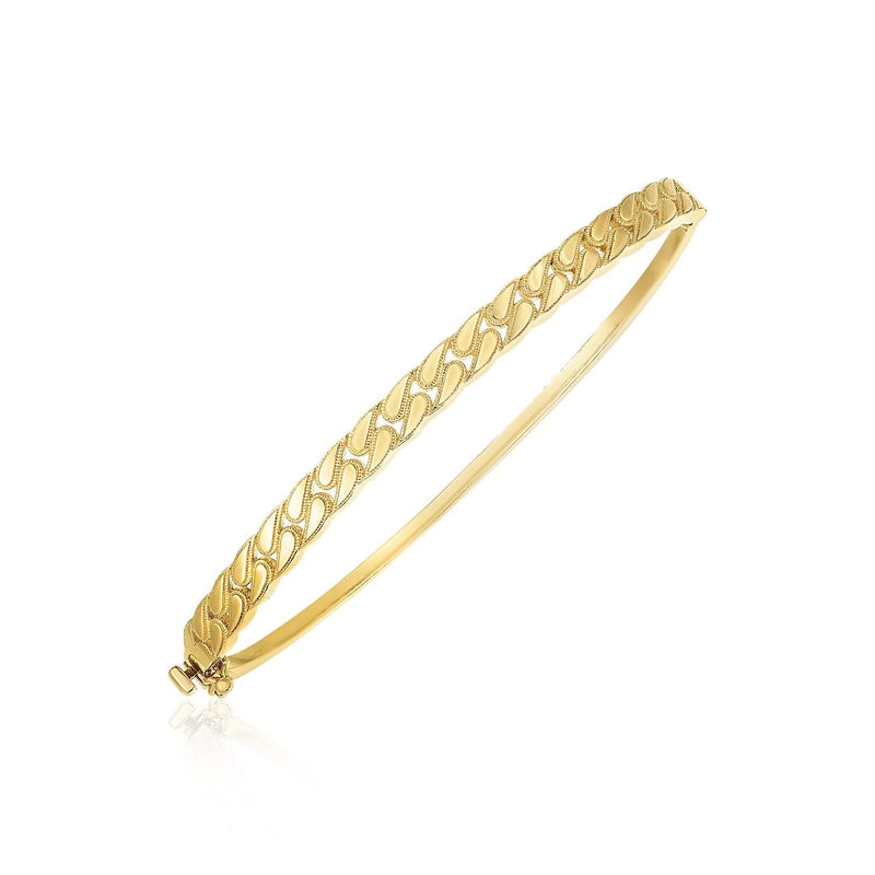 14k Yellow Gold High Polish Cuban Chain Link Bangle (4.60 mm) 14K yellow gold high polish Cuban link bangle 4.60 mm