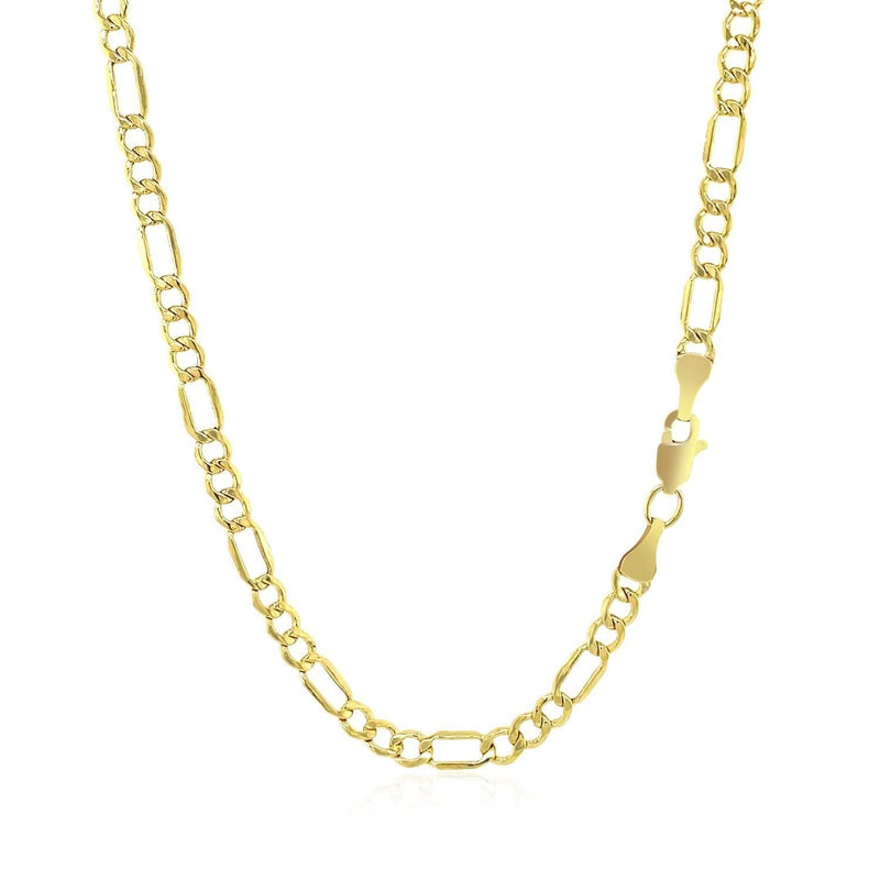 14k Yellow Gold Lite Figaro Chain (3.70 mm) 14K yellow gold Figaro chain with 3.70 mm alternating link pattern