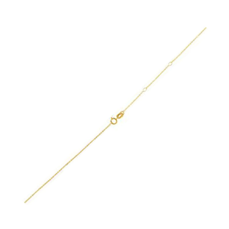 Adjustable Cable Chain in 14k Yellow Gold (0.97 mm) 14K yellow gold cable chain with fine 0.97 mm interlocking round links
