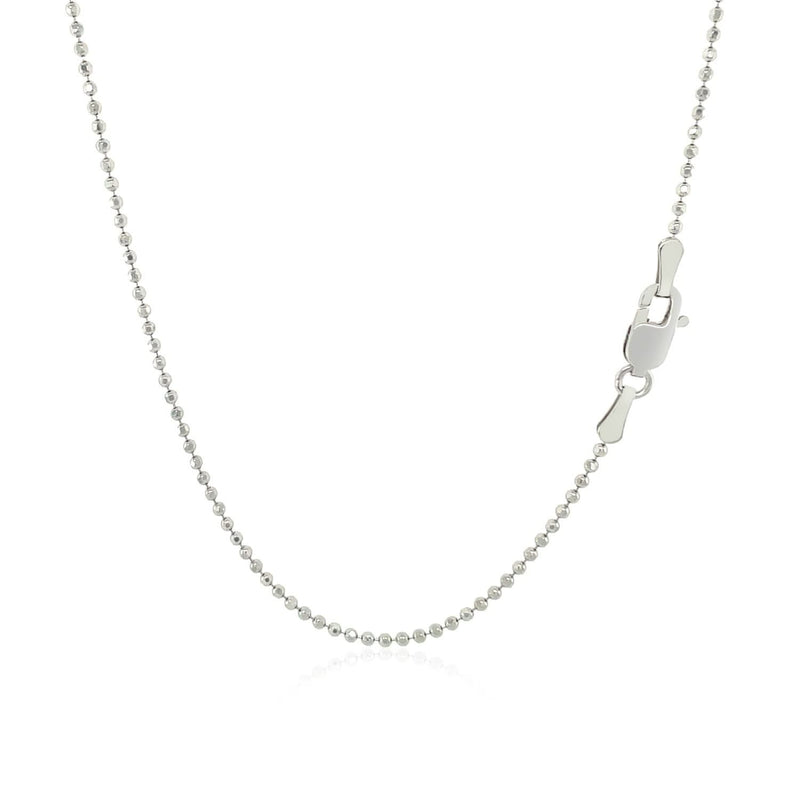 14k White Gold Diamond-Cut Bead Chain (1.10 mm) Product Image