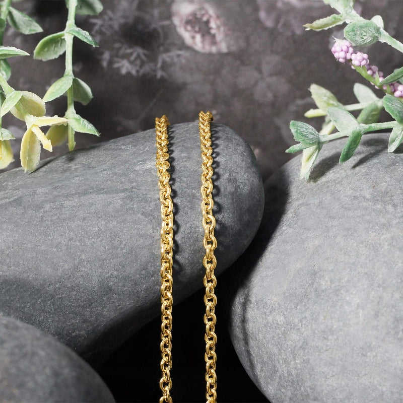 14k Yellow Gold Forsantina Lite Cable Link Chain (2.90 mm) 14K yellow gold cable link chain in a 2.90 mm gauge