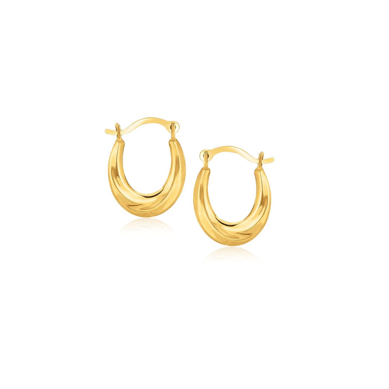 10k Yellow Gold Oval Hoop Earrings Product Image
