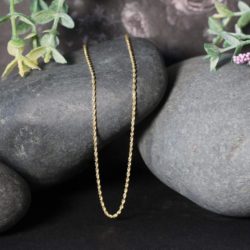 10k Yellow Gold Solid Diamond Cut Rope Chain (1.40 mm) Product Image